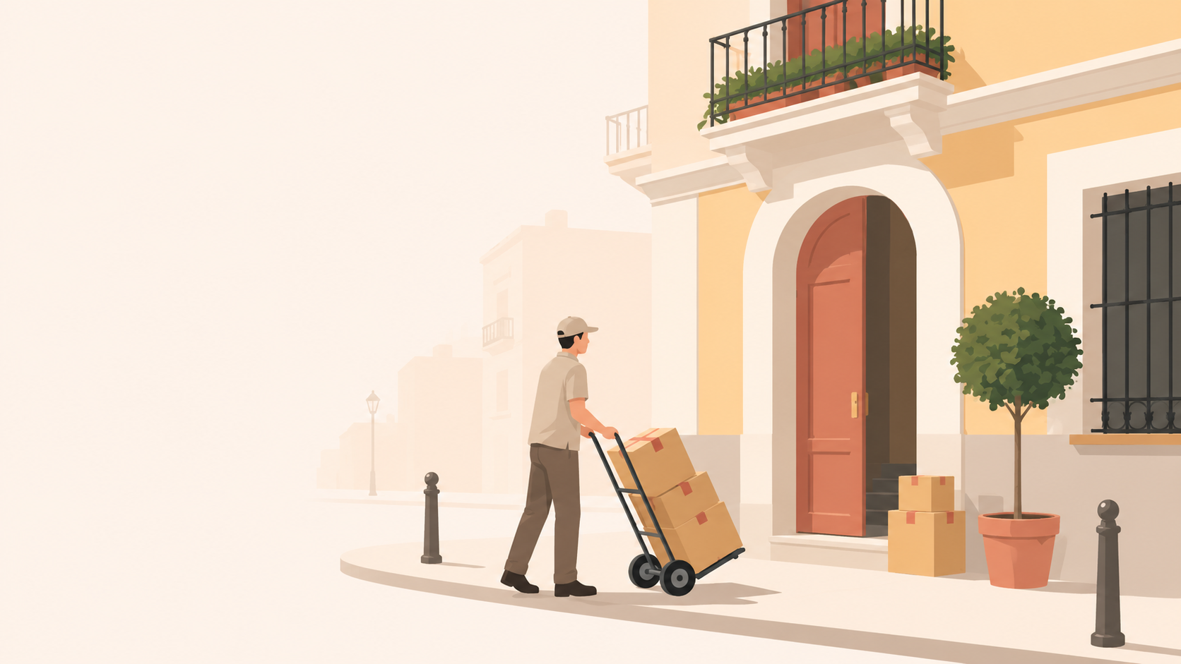 Crew of a Madrid moving company loading a van